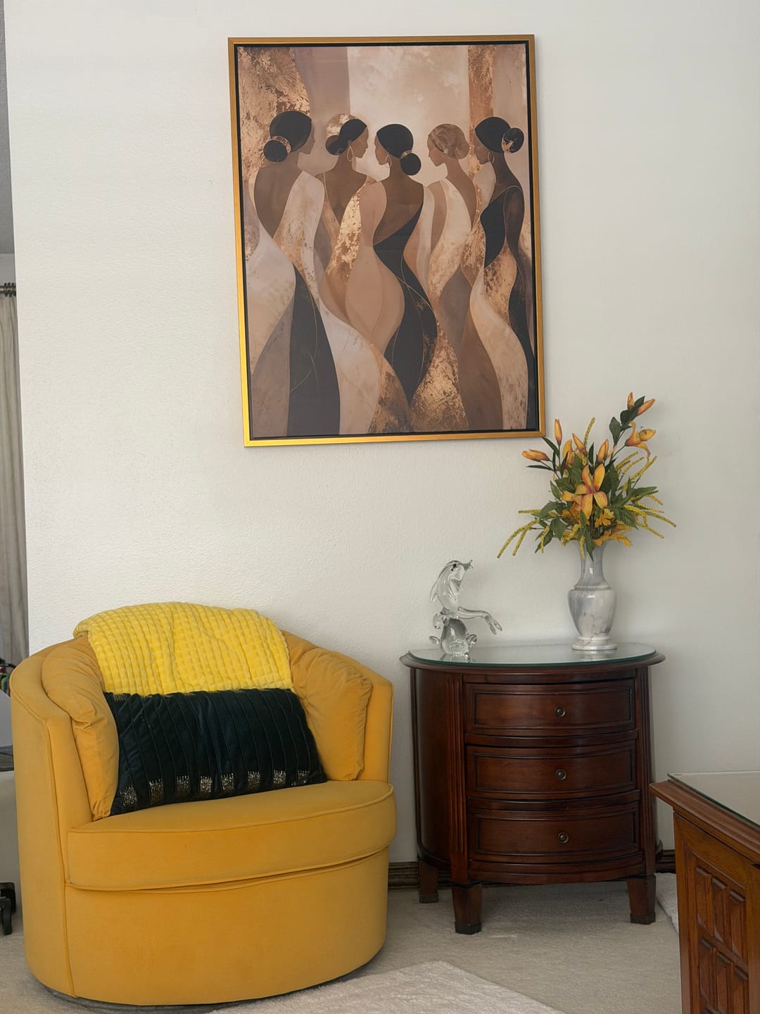 Customer photo review of Sisterhood — Modern Gold & Ivory Figurative Wall Art