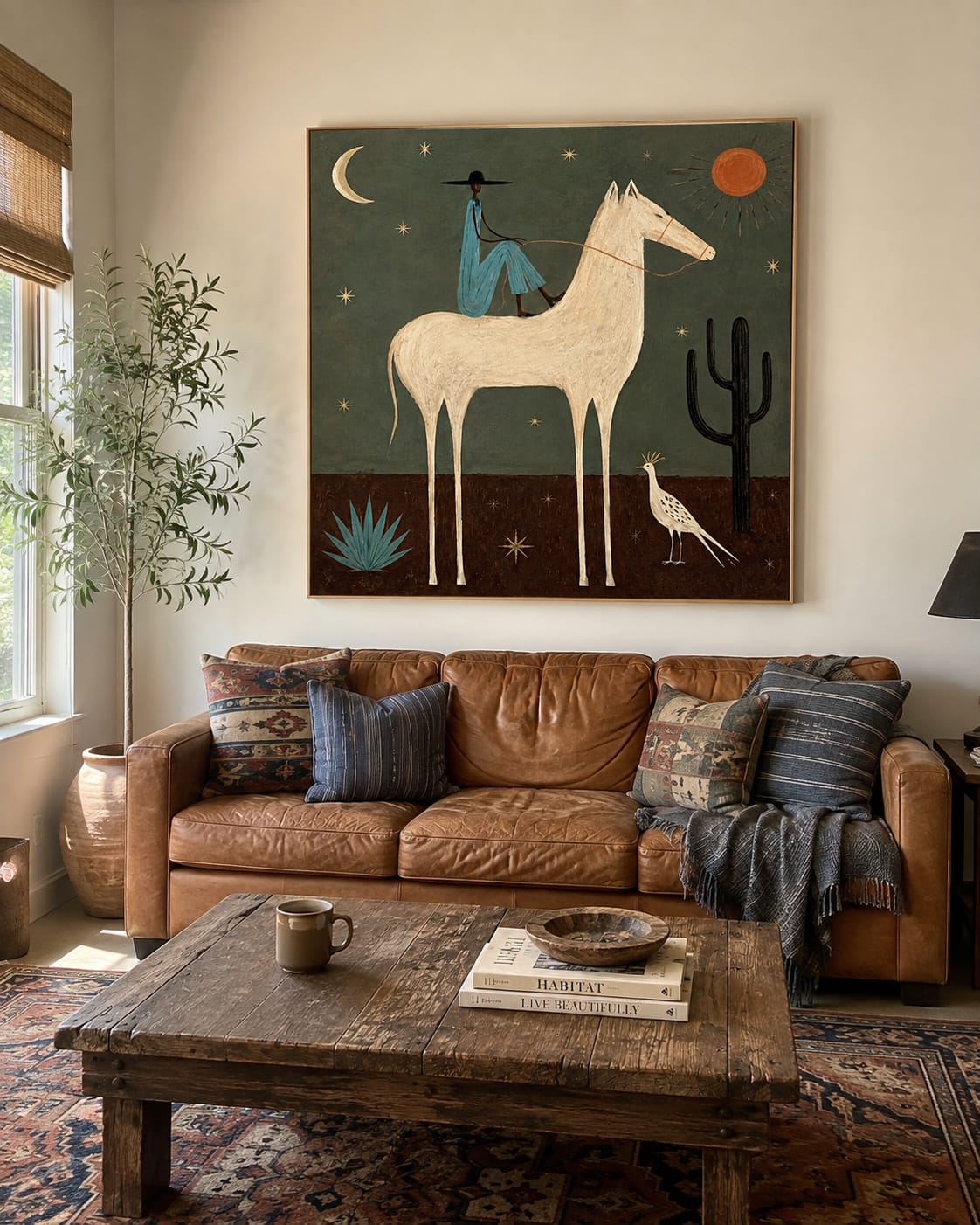 Customer photo review of Desert Moon Rider-White Horse Painting