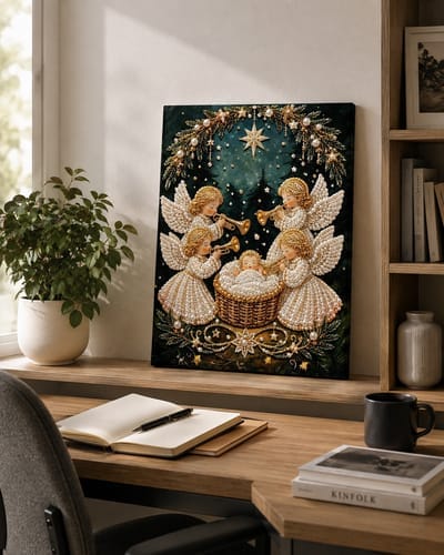 Customer photo review of Personalized 3D Pearl Art DIY Kit - For Home - Holiday Canvas