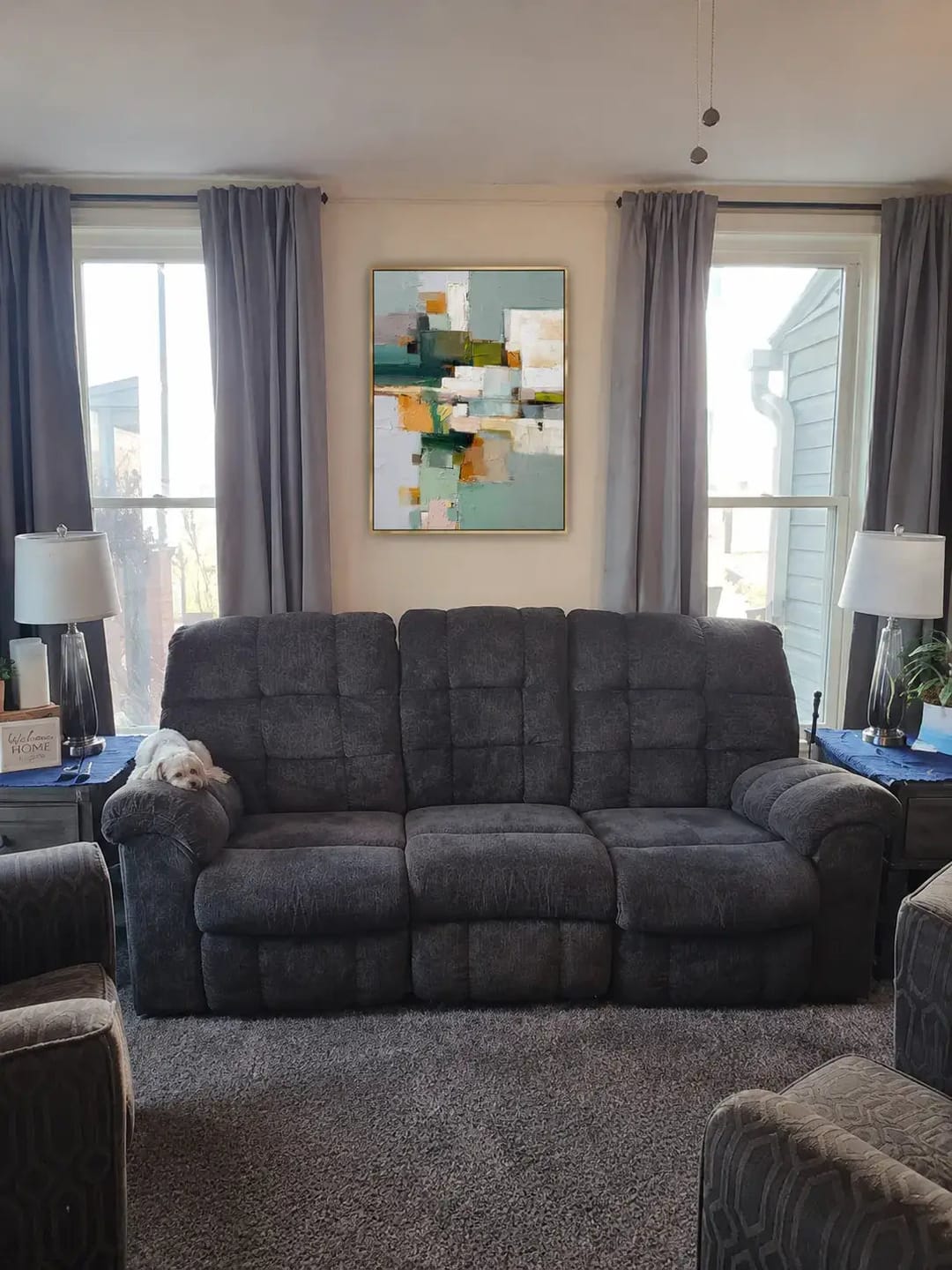 Customer photo review of Color Block Shapes Abstract Wall Art