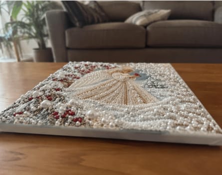 Customer photo review of Personalized 3D Pearl Art DIY Kit - For Home - Holiday Canvas