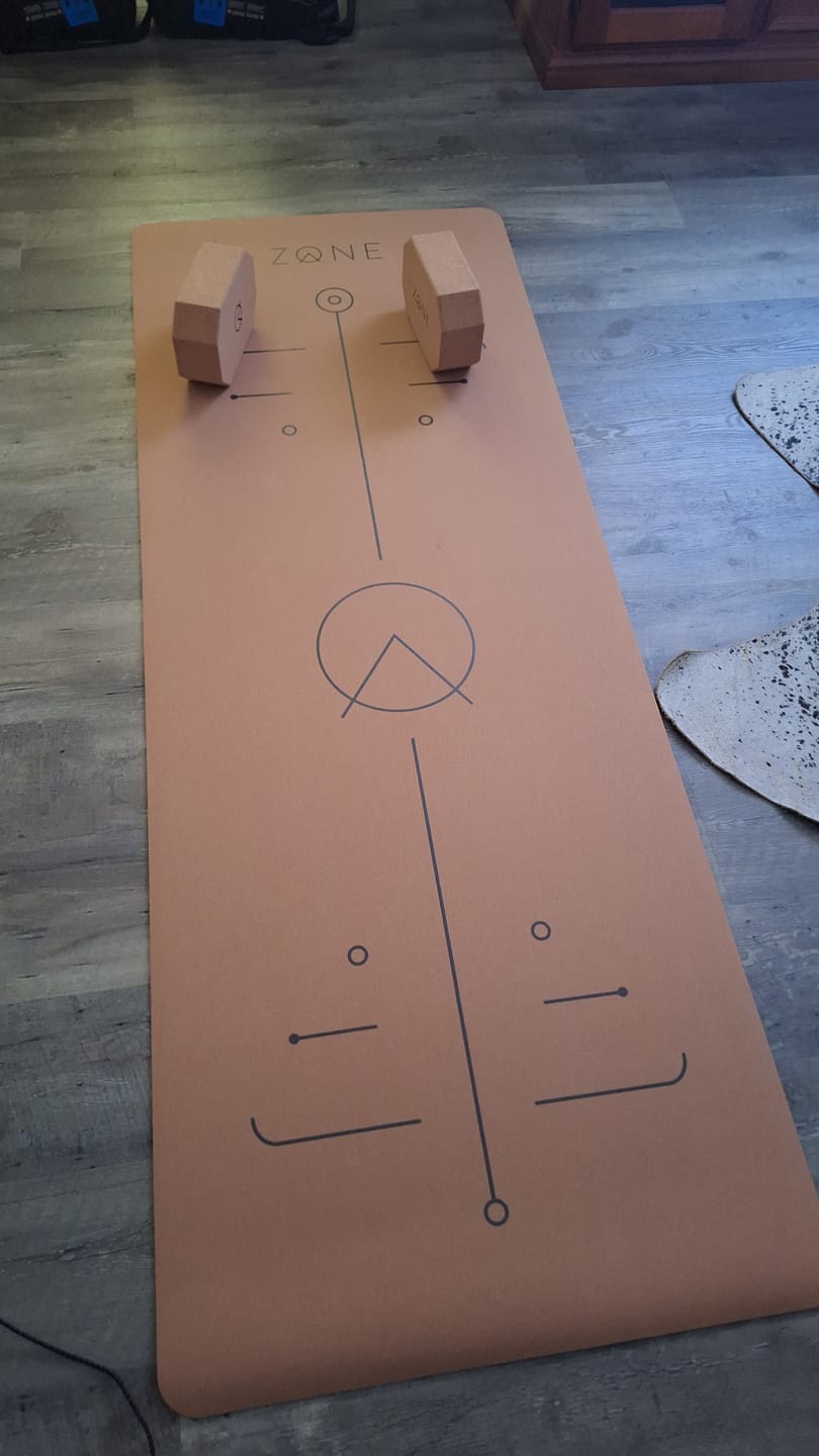 Customer photo review of Cork Yoga Mat and Blocks Combo