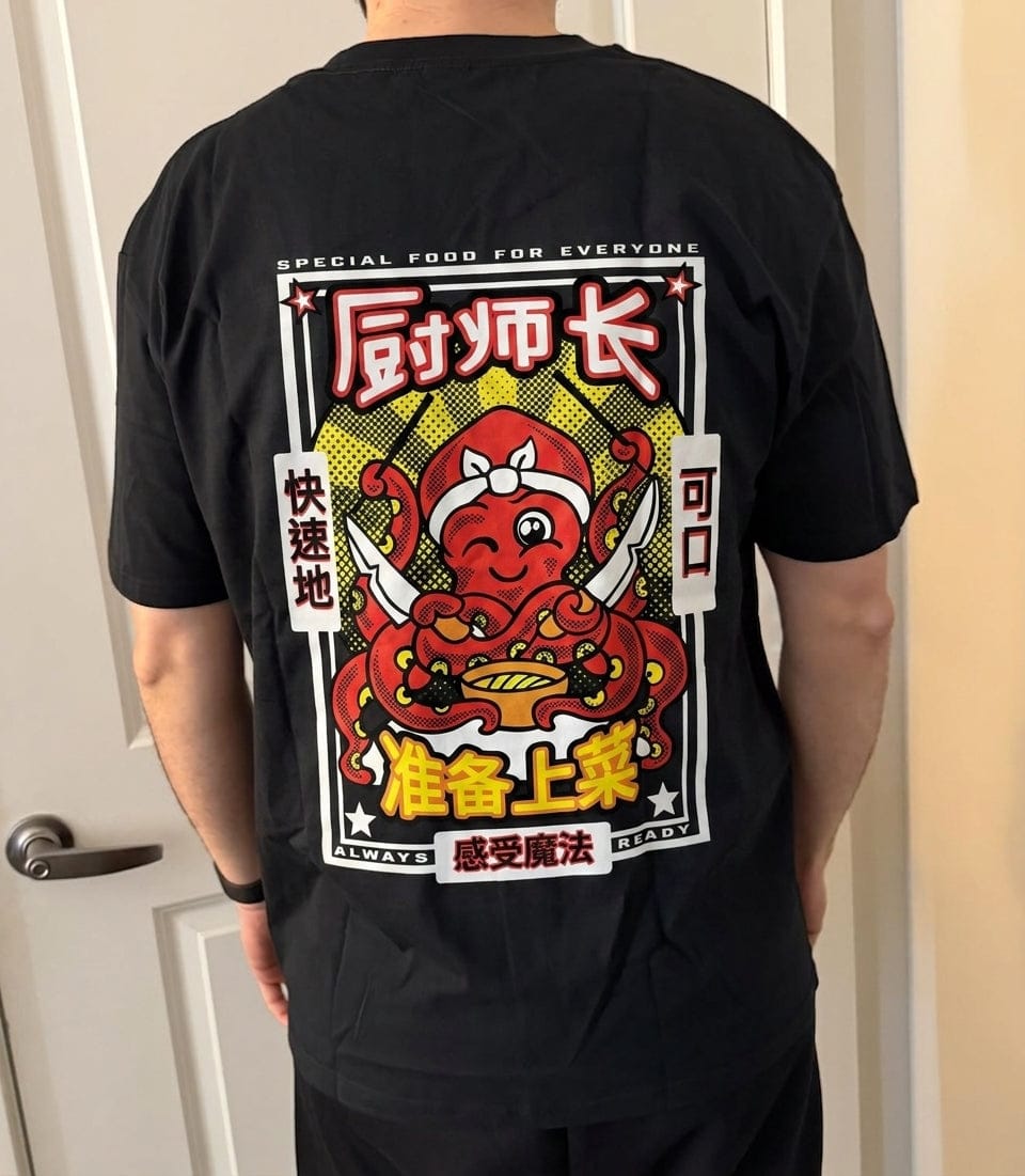 Customer photo review of Chef Octopus T-shirt