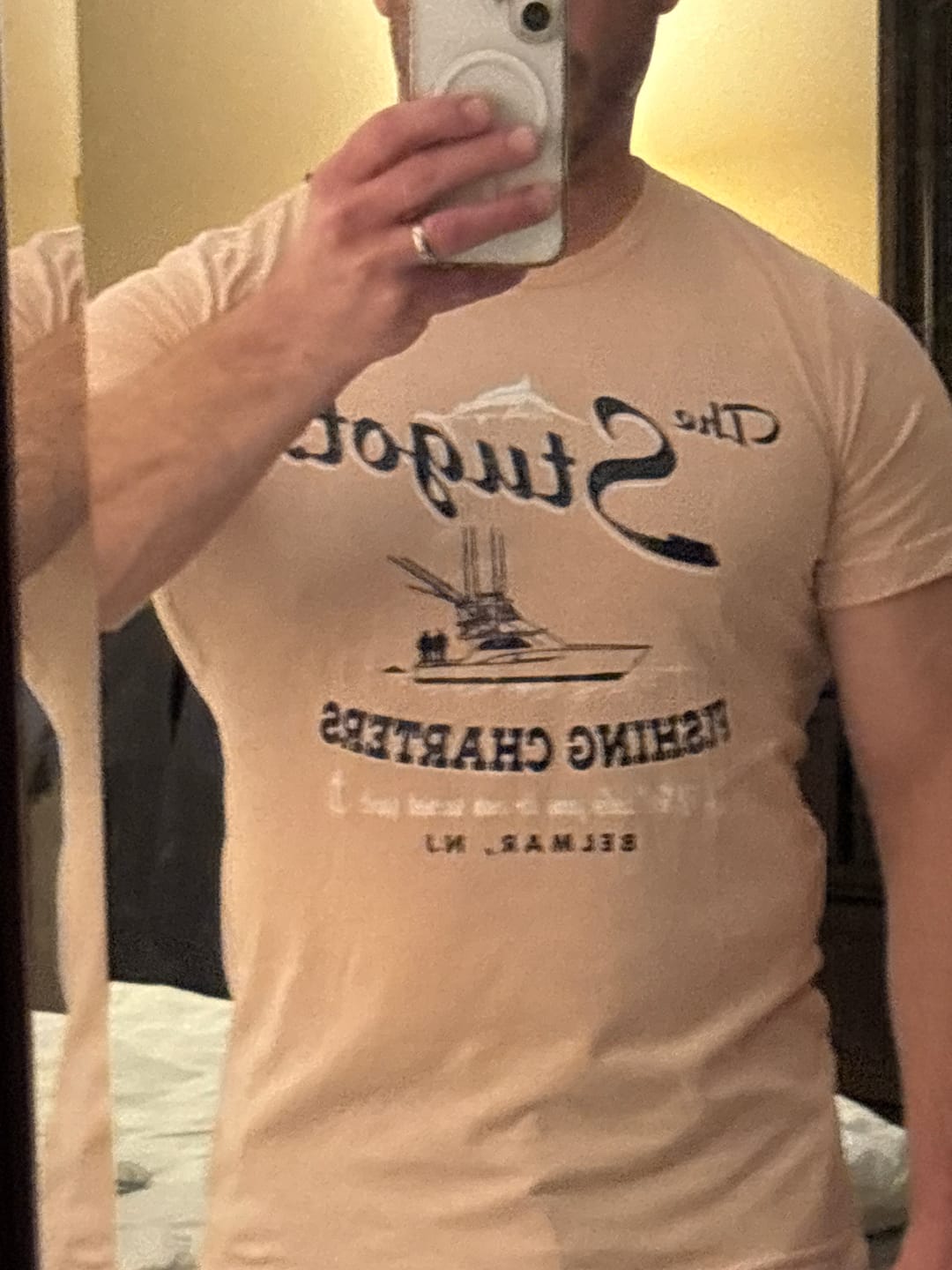 Customer photo review of The Stugots Fishing Charters Men's/Unisex Super Soft Tee