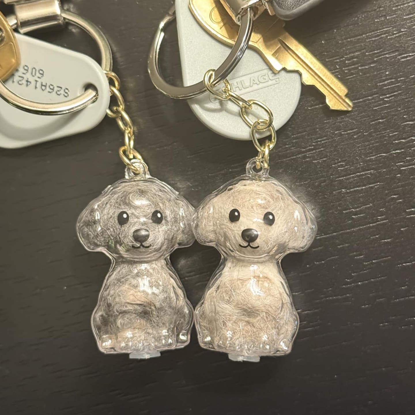 Customer photo review of Llavero para guardar pelo de mascota