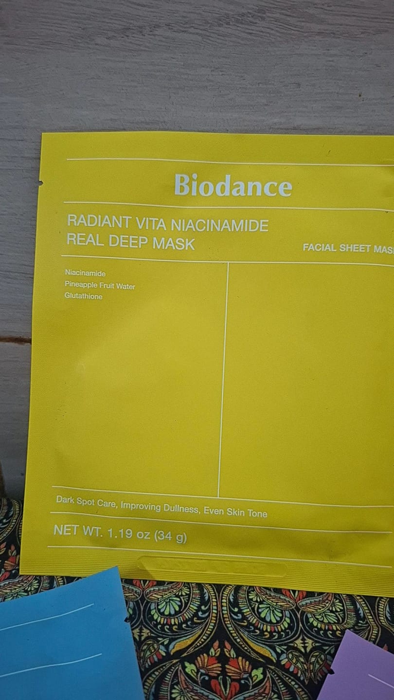 Customer photo review of Biodance Radiant Vita Niacinamide Real Deep Mask
