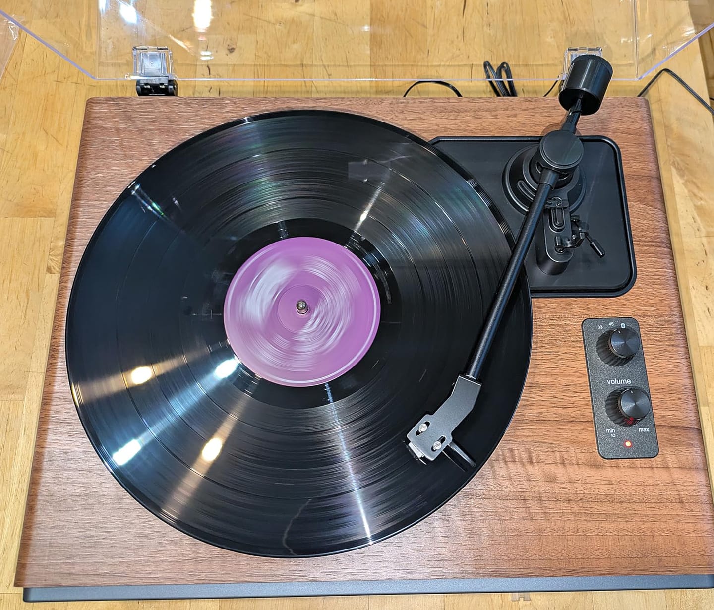 Customer photo review of XJ-H02 All-in-One Bluetooth Vinyl Turntable with Stereo Speakers