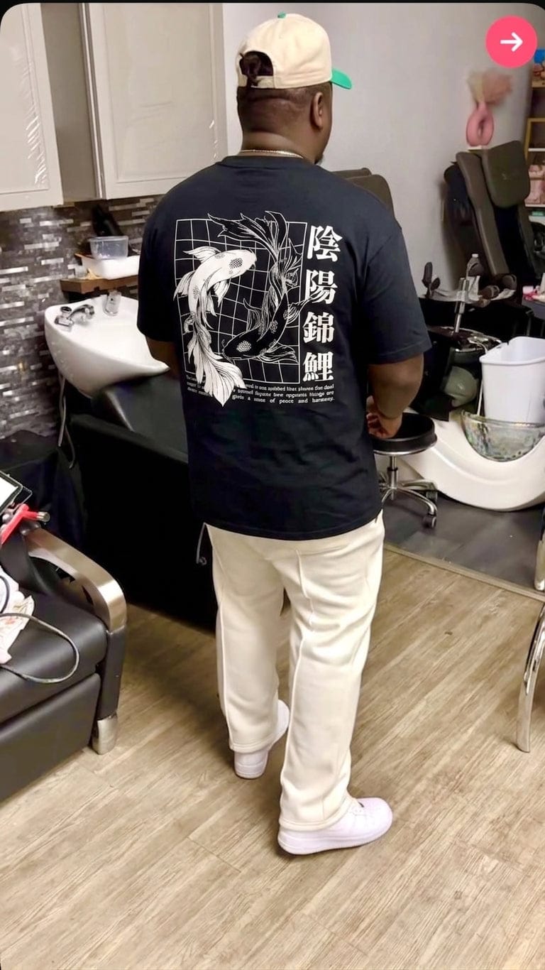 Customer photo review of Ying Yang Koi T-Shirt