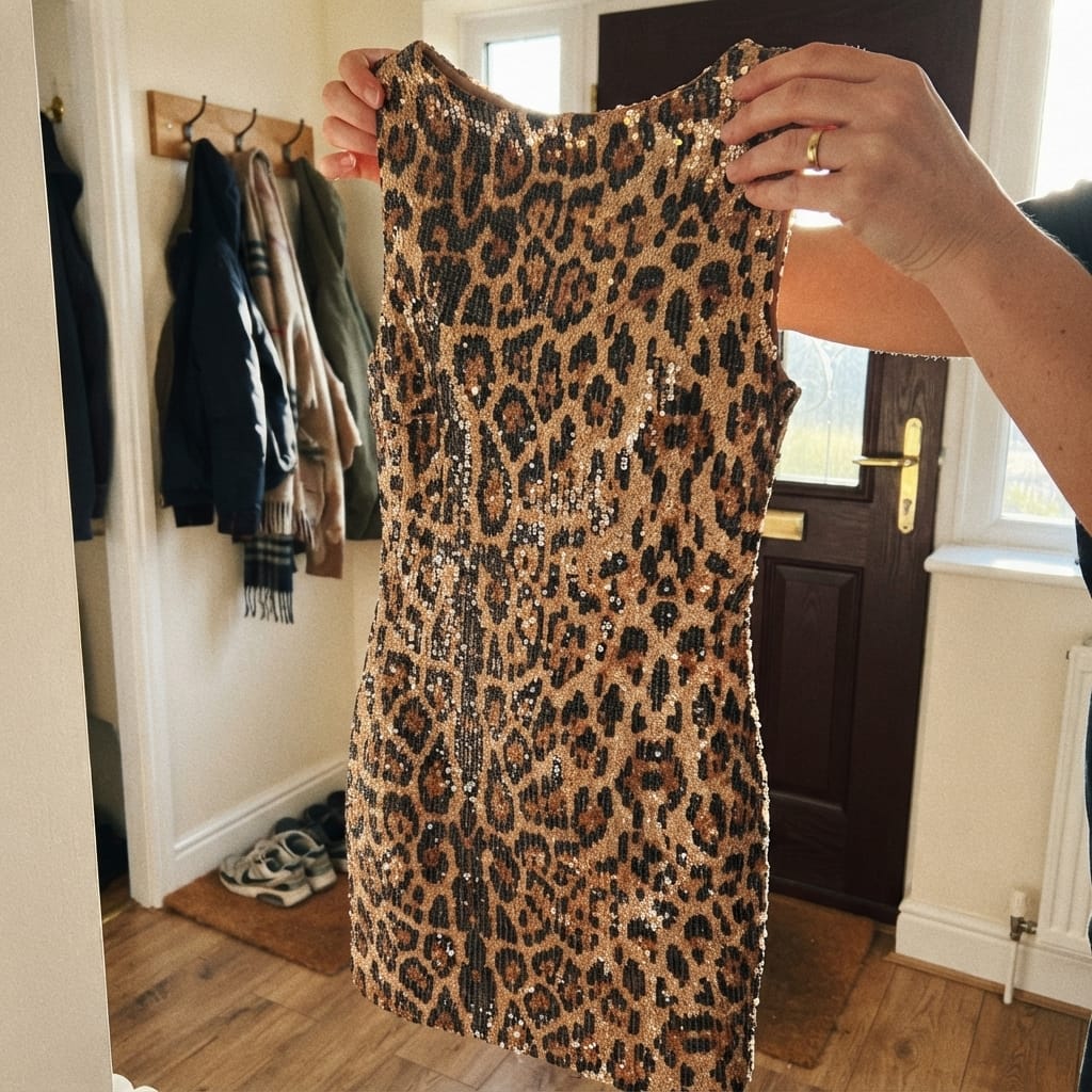 Customer photo review of Irina Leopard Mini Dress
