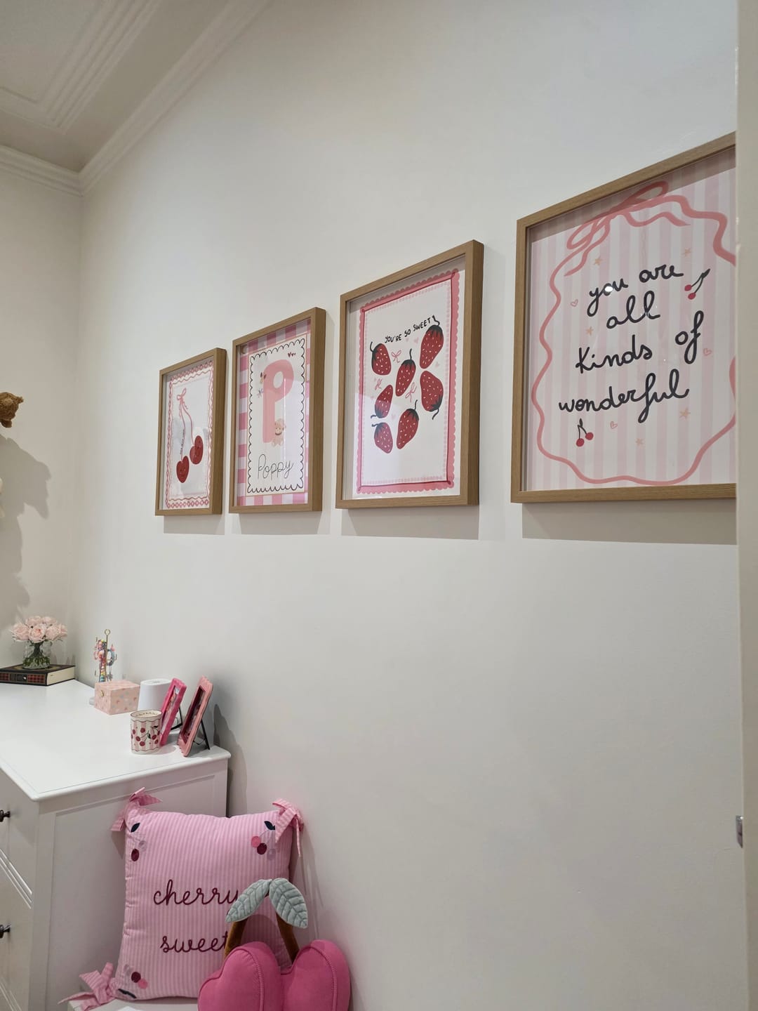 Customer photo review of Strawberry – Nursery & kids wall art