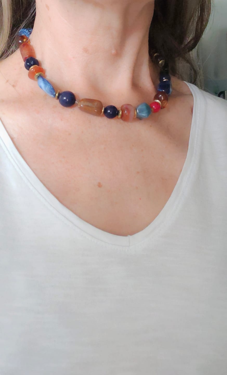 Customer photo review of Collier Méandre – Résine & éclats colorés