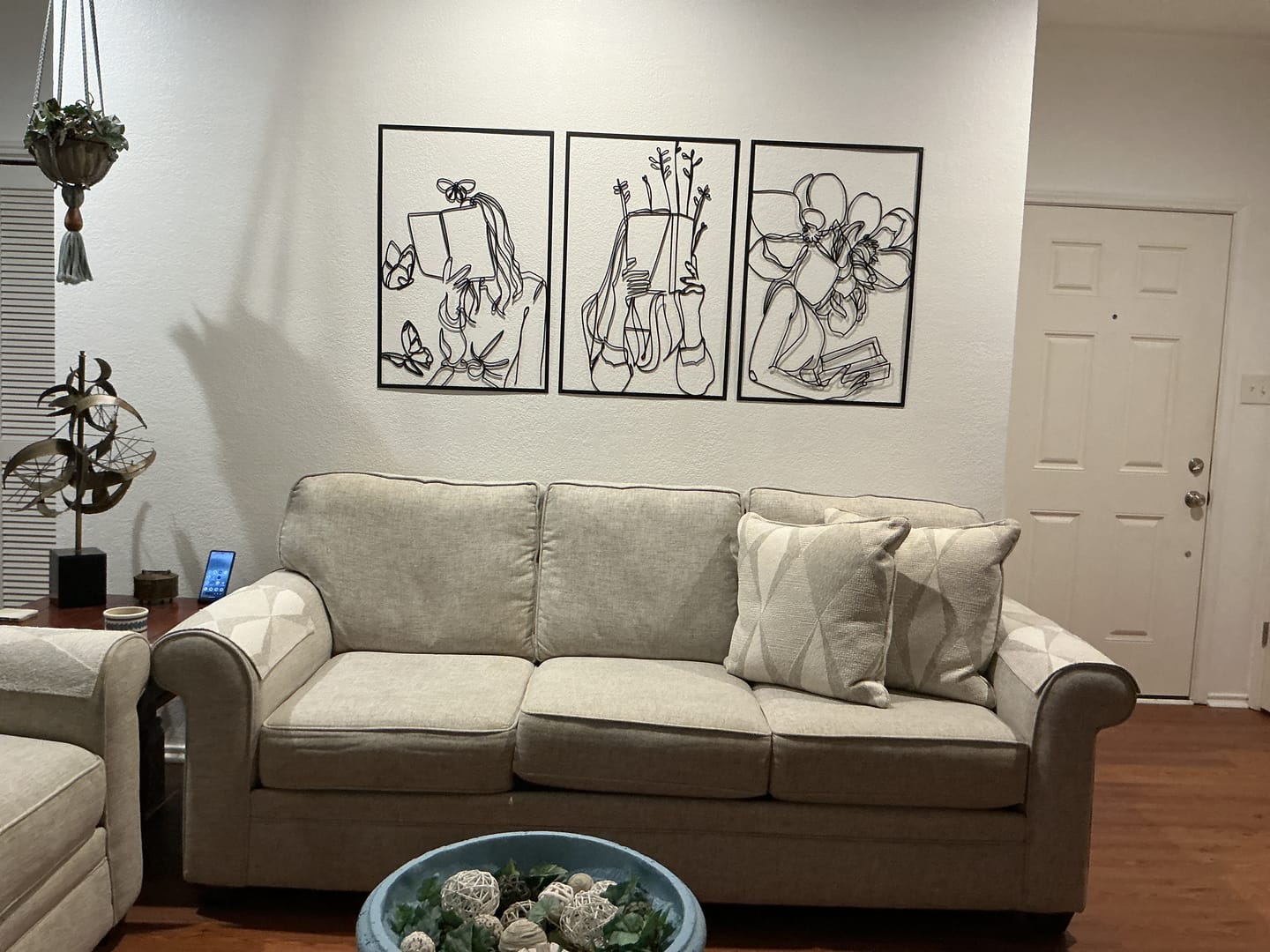 Customer photo review of Woman Reading Book Metal Wall Art (Set of 3)