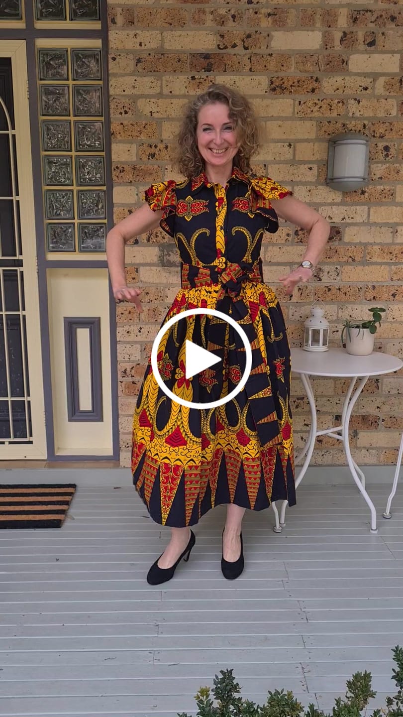 Customer video review of KENNA Ankara Midi Shirt Dress - Women
