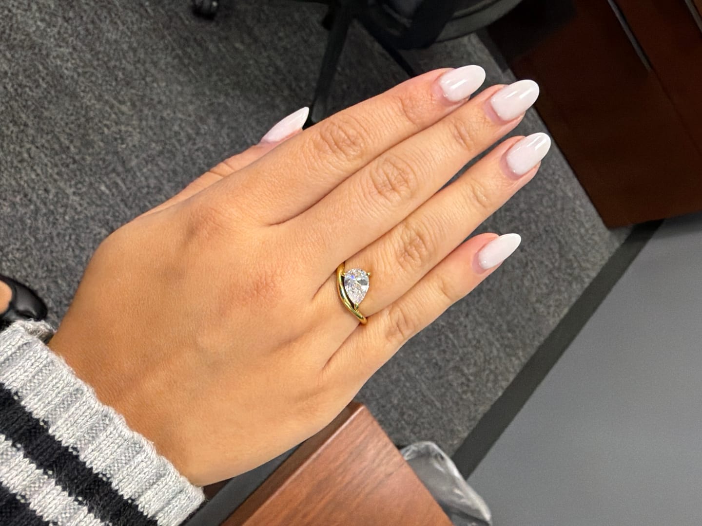 Customer photo review of Pear Promise Ring