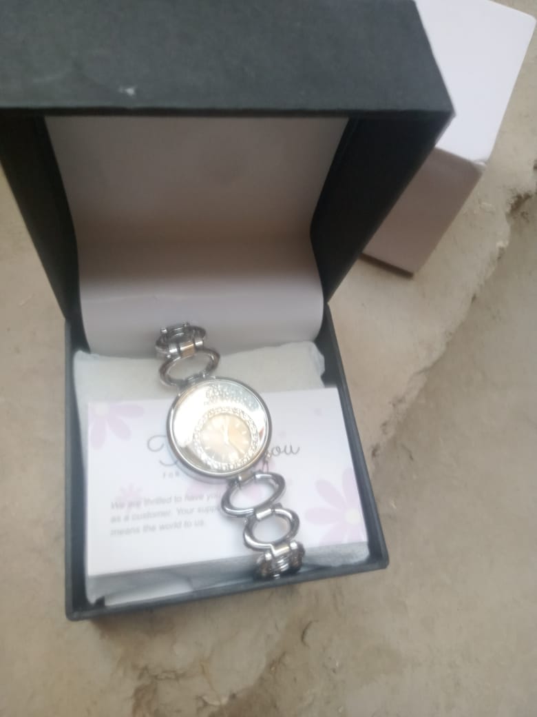 Customer photo review of Crystal Accent Analogue Quartz Bracelet Watch