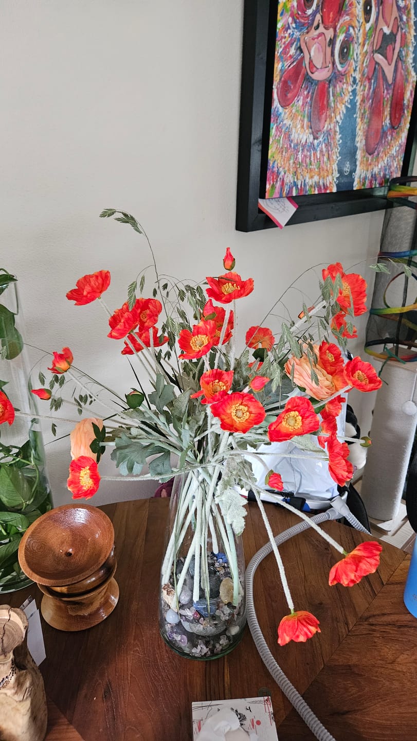 Customer photo review of Zijden Klaprozen - Oranje
