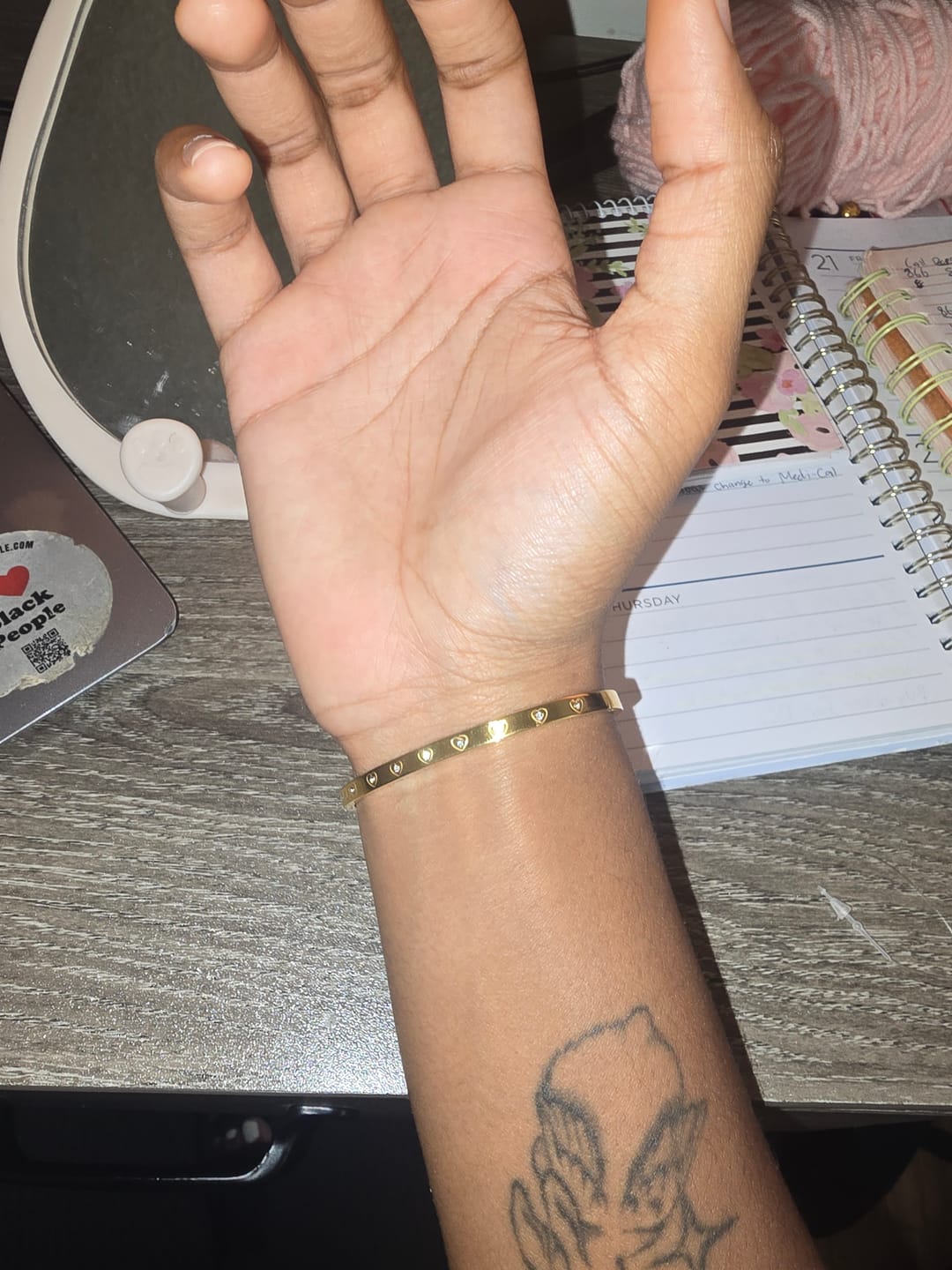 Customer photo review of Crystal Bangle Bracelet