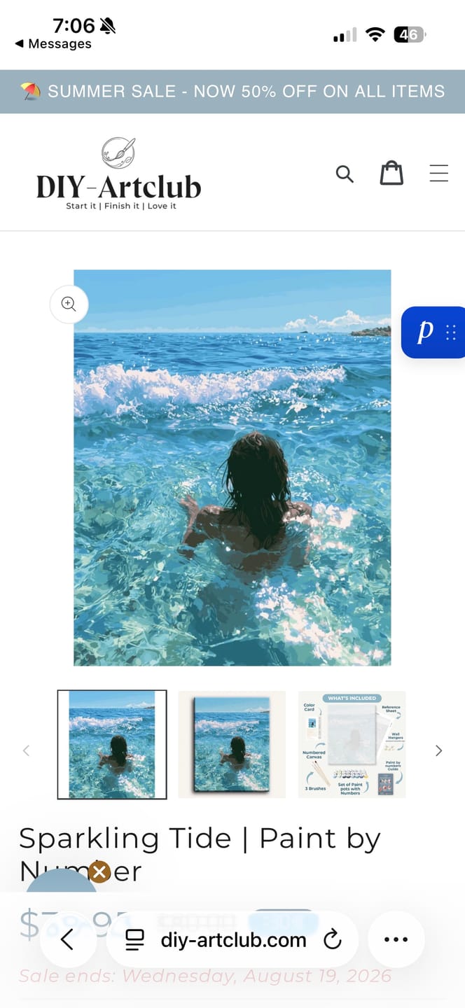 Customer photo review of Sparkling Tide | Paint by Number