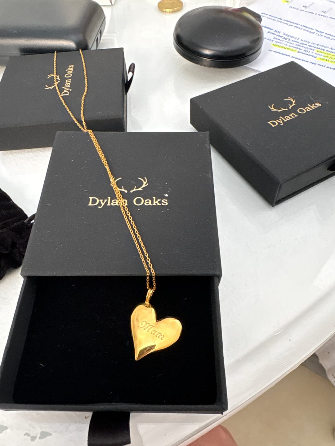 Customer photo review of Amore Pendant Necklace in Gold
