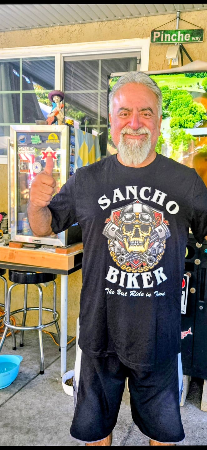 Customer photo review of Sancho Biker The Best Ride in Town T-Shirt