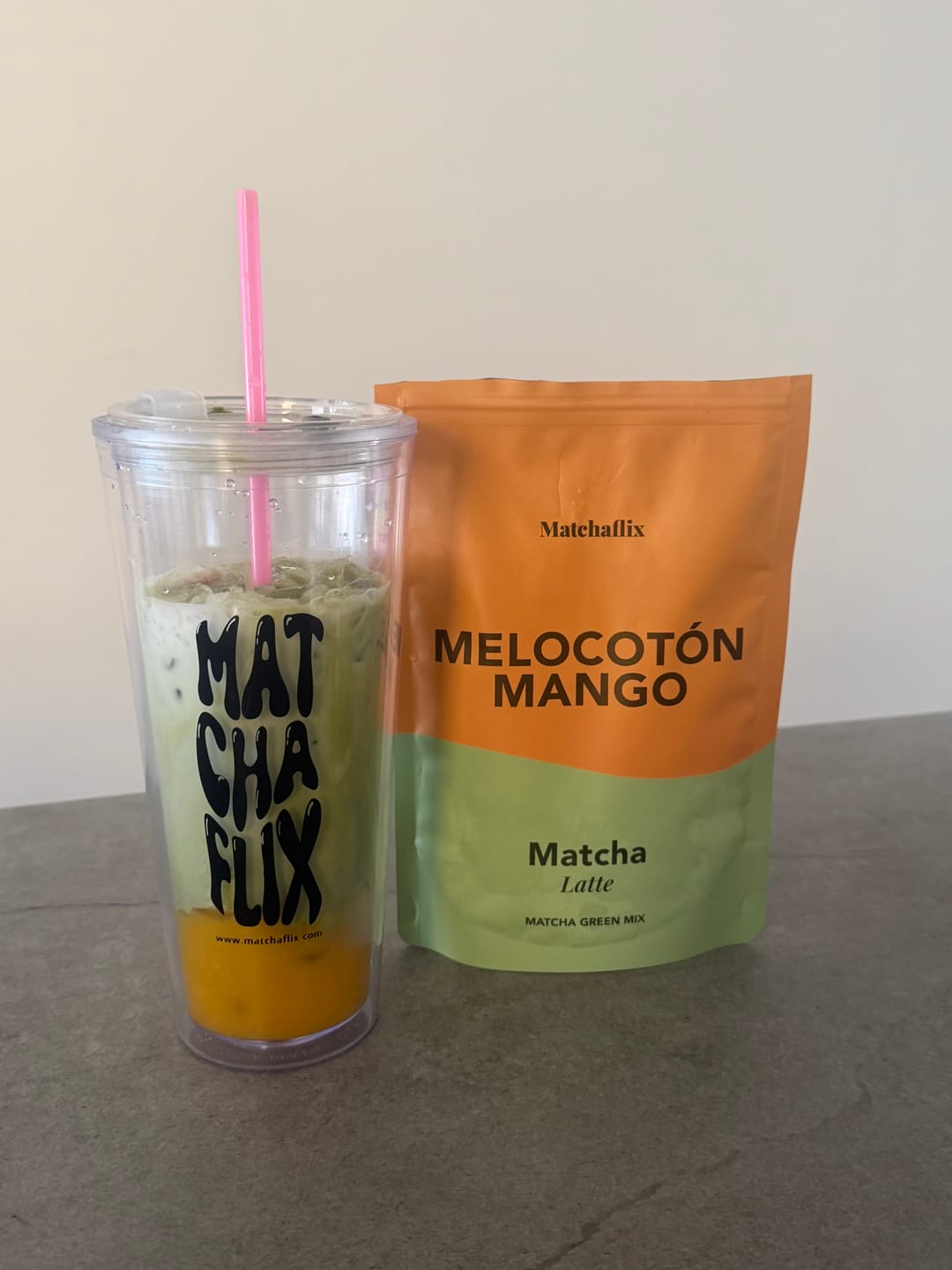 Customer photo review of Matcha Latte Melocotón y Mango