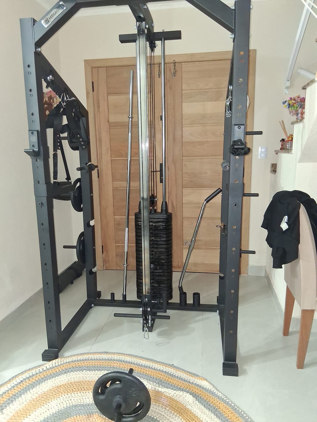Customer photo review of Kit 1 Estação De Musculação Mega Rack Full Com Polia Móvel Flutuante
