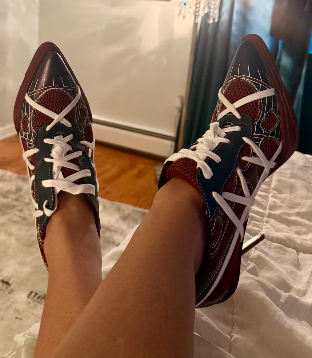 Customer photo review of CROSSWALK-BURGUNDY SPORTY POINT-TOE STILETTO PUMP
