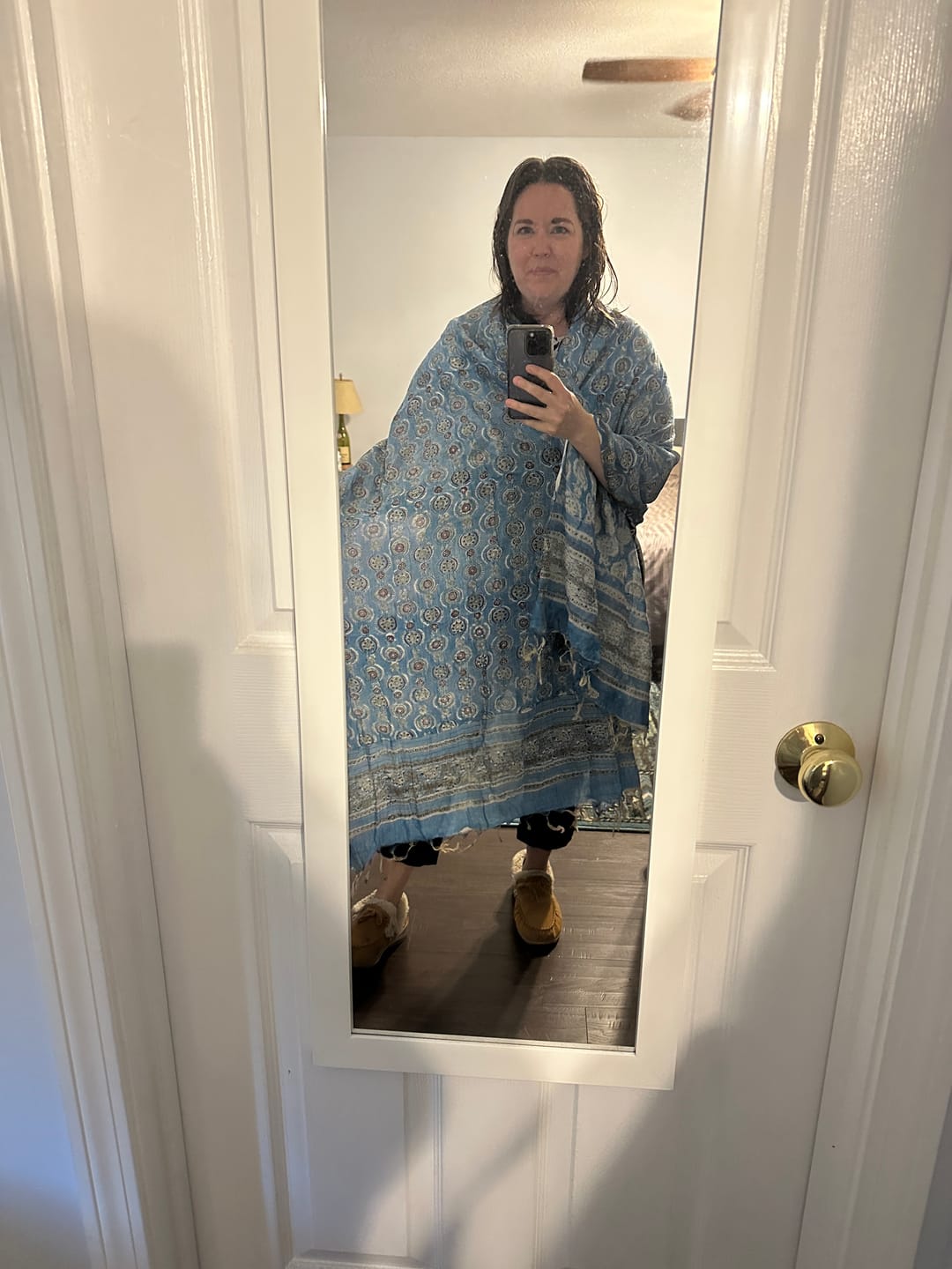 Customer photo review of Chanderi Silk Cotton Blockprint Stole No. 31 Jodhpur Edit