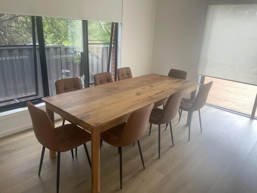 Customer photo review of 4x Dining Chairs Kitchen Chair Brown Faux Leather