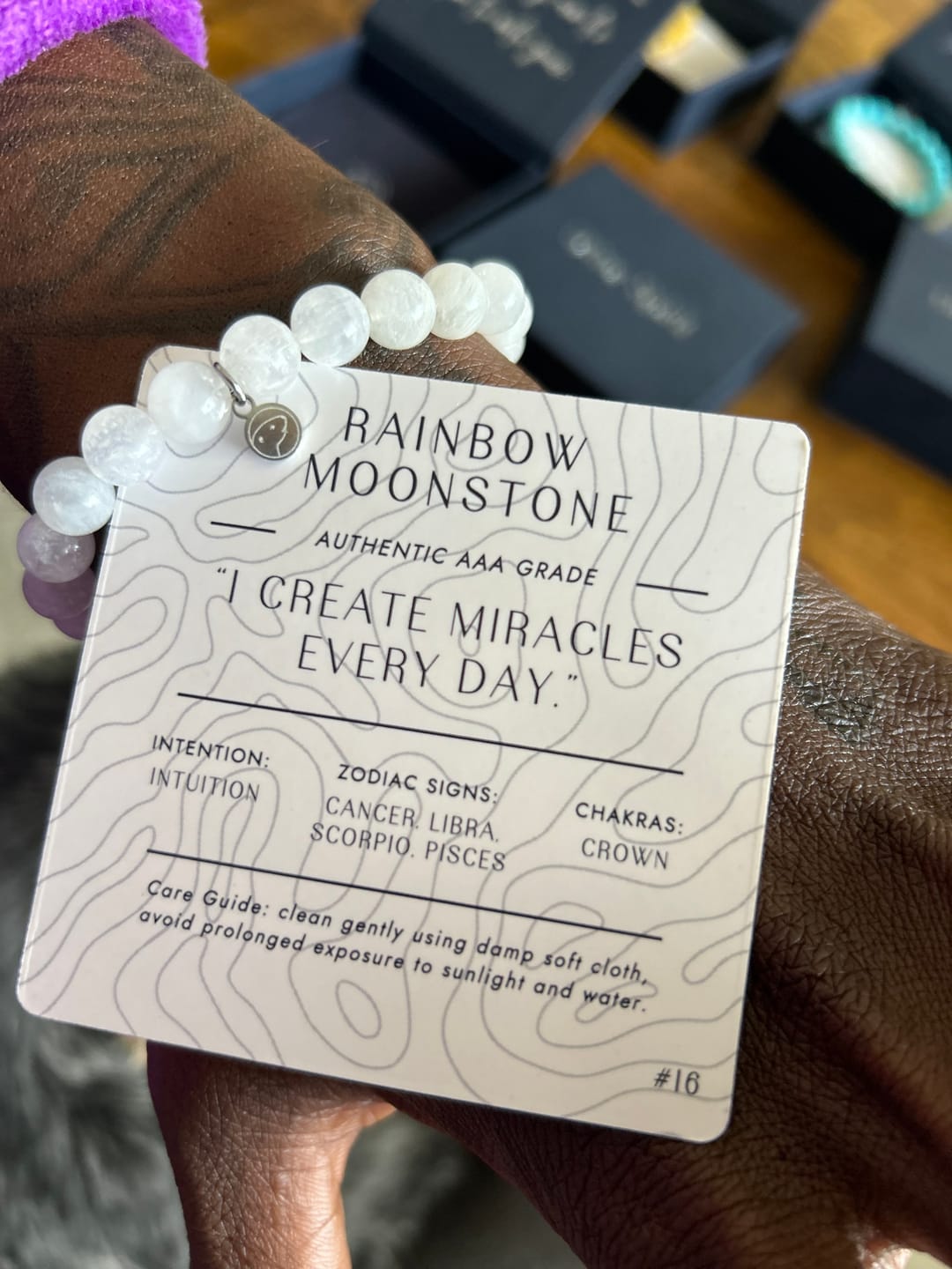 Customer photo review of Rainbow Moonstone Bracelet