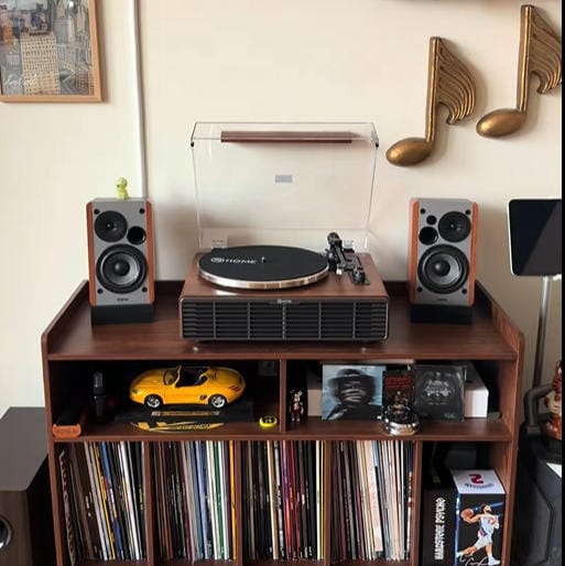 Customer photo review of XJ-H03 All-in-One Bluetooth Vinyl Record Player with Speakers – Warm Vintage Sound