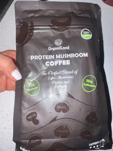 Customer photo review of Protein Mushroom Coffee