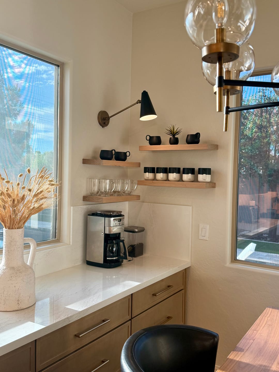 Customer photo review of White Oak Floating Shelves