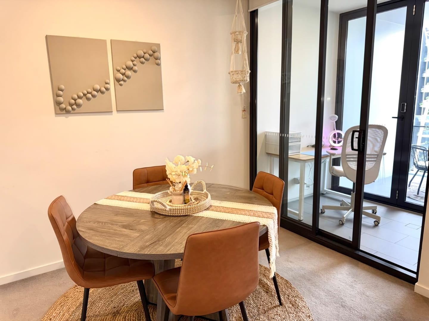 Customer photo review of 4x Dining Chairs Kitchen Chair Brown Faux Leather