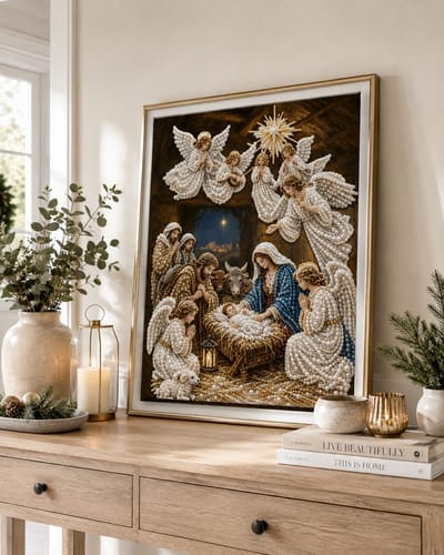 Customer photo review of Personalized 3D Pearl Art DIY Kit - For Home - Holiday Canvas