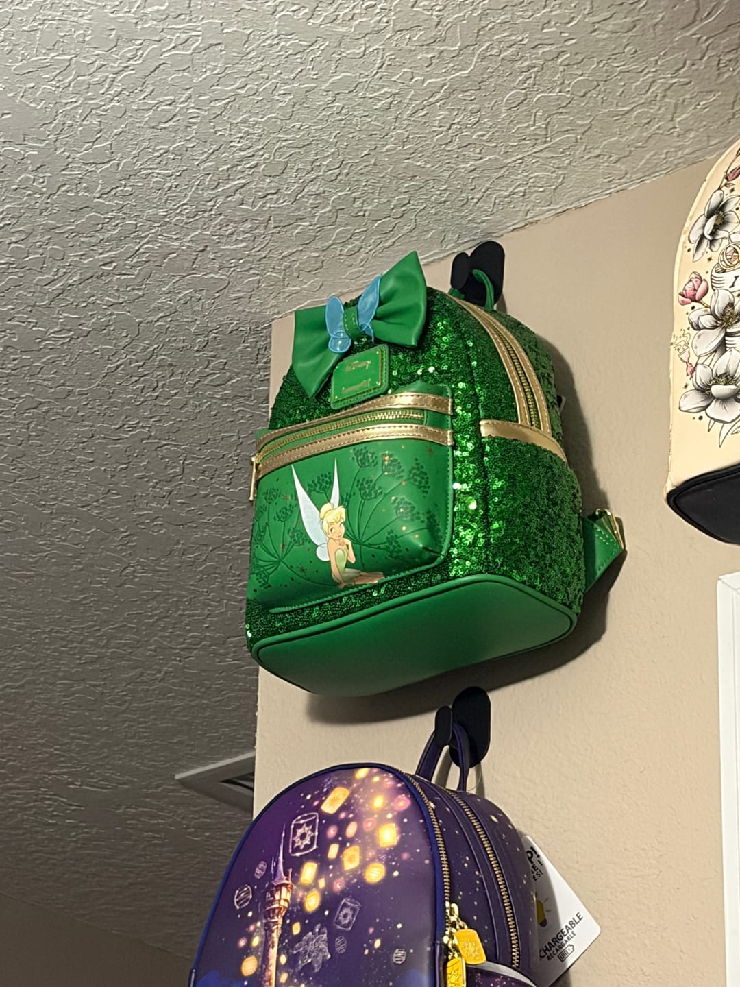 Customer photo review of Loungefly Disney Tinker Bell Emerald Green Sequin Mini Backpack | Exclusive