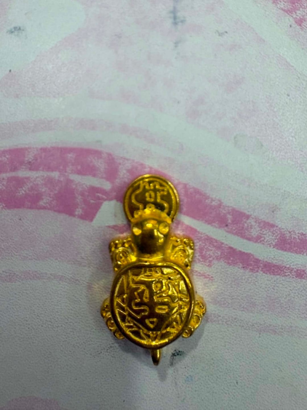 Customer photo review of Fengshui Lucky Turtle Wallet Charm Money-biting Turtle Ornaments Decor with "Daily Wealth” for Longe
