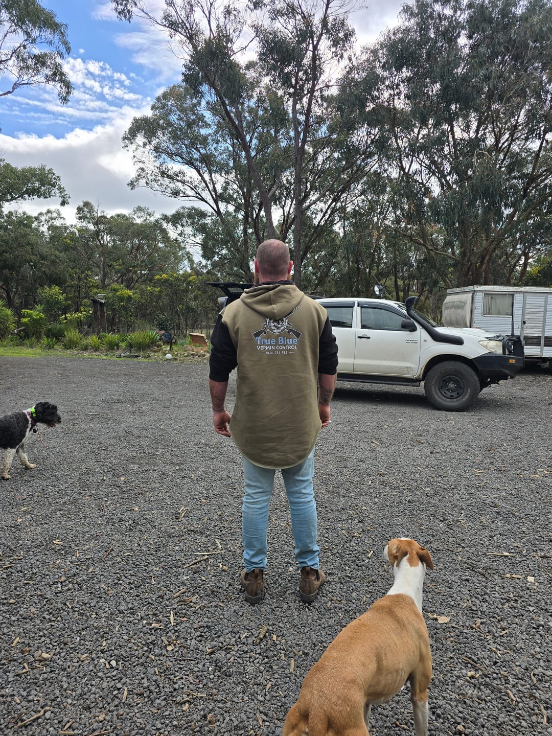 Customer photo review of Olive Green, Light Grey & Black | Half Zip Long Tail Hoody
