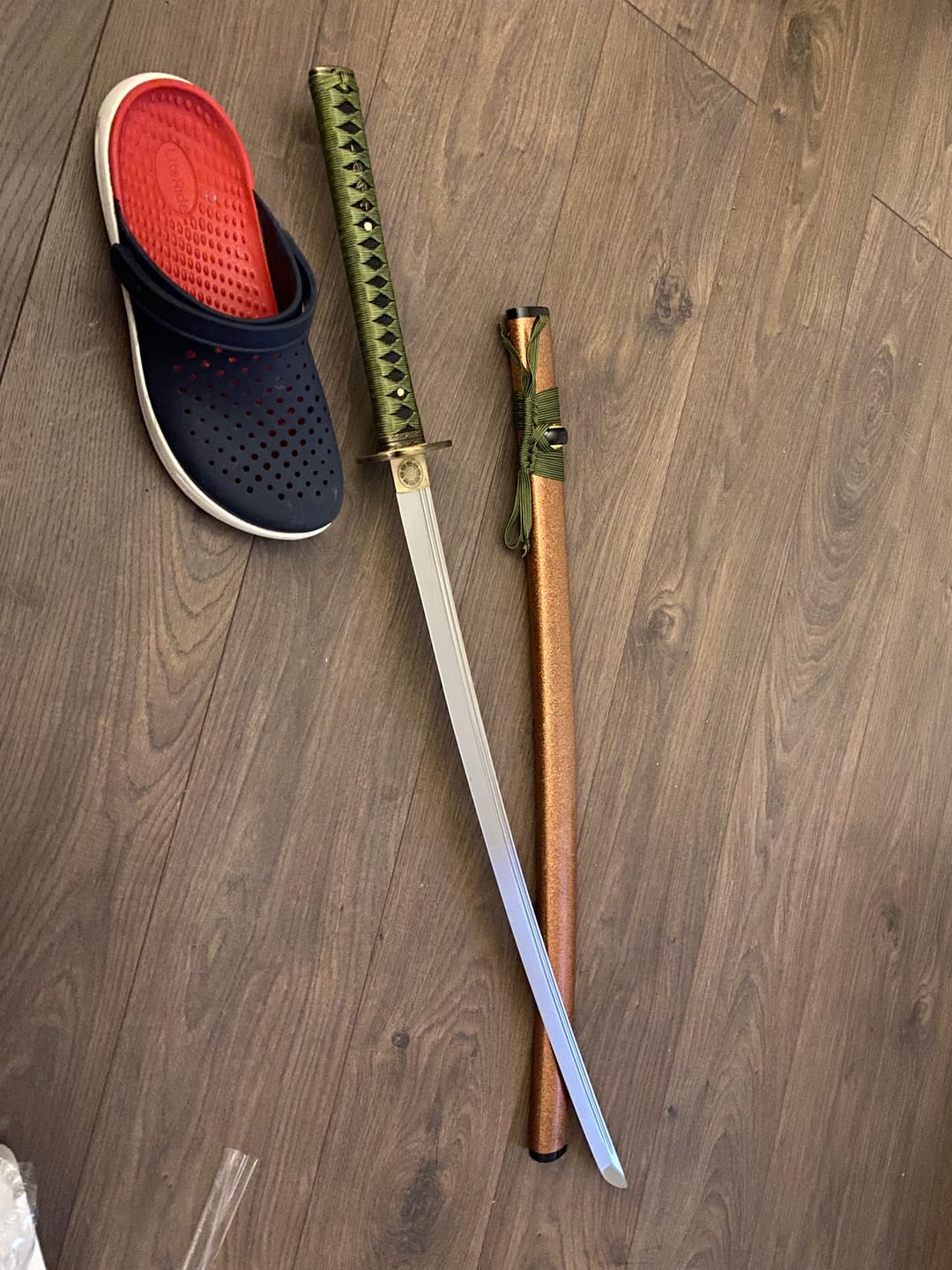 Customer photo review of The Fukyo Katana Spring Steel Double Bohi Razor Sharp