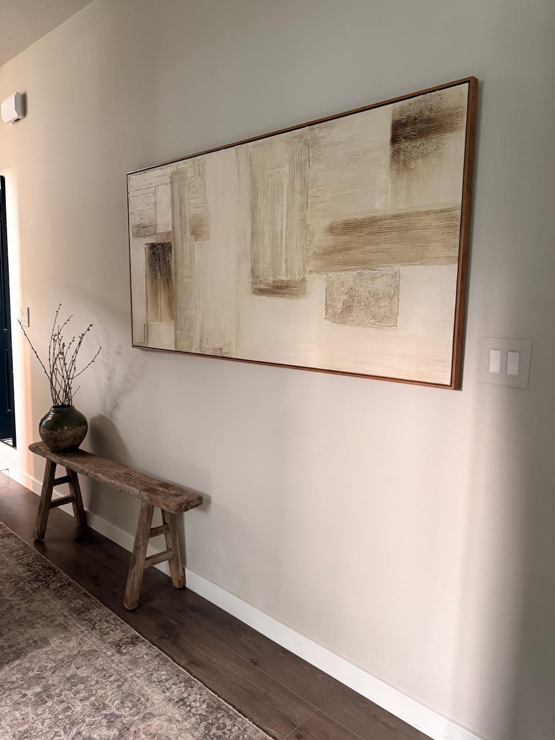 Customer photo review of Intervals of Calm – Wabi-Sabi Textured Abstract Wall Art