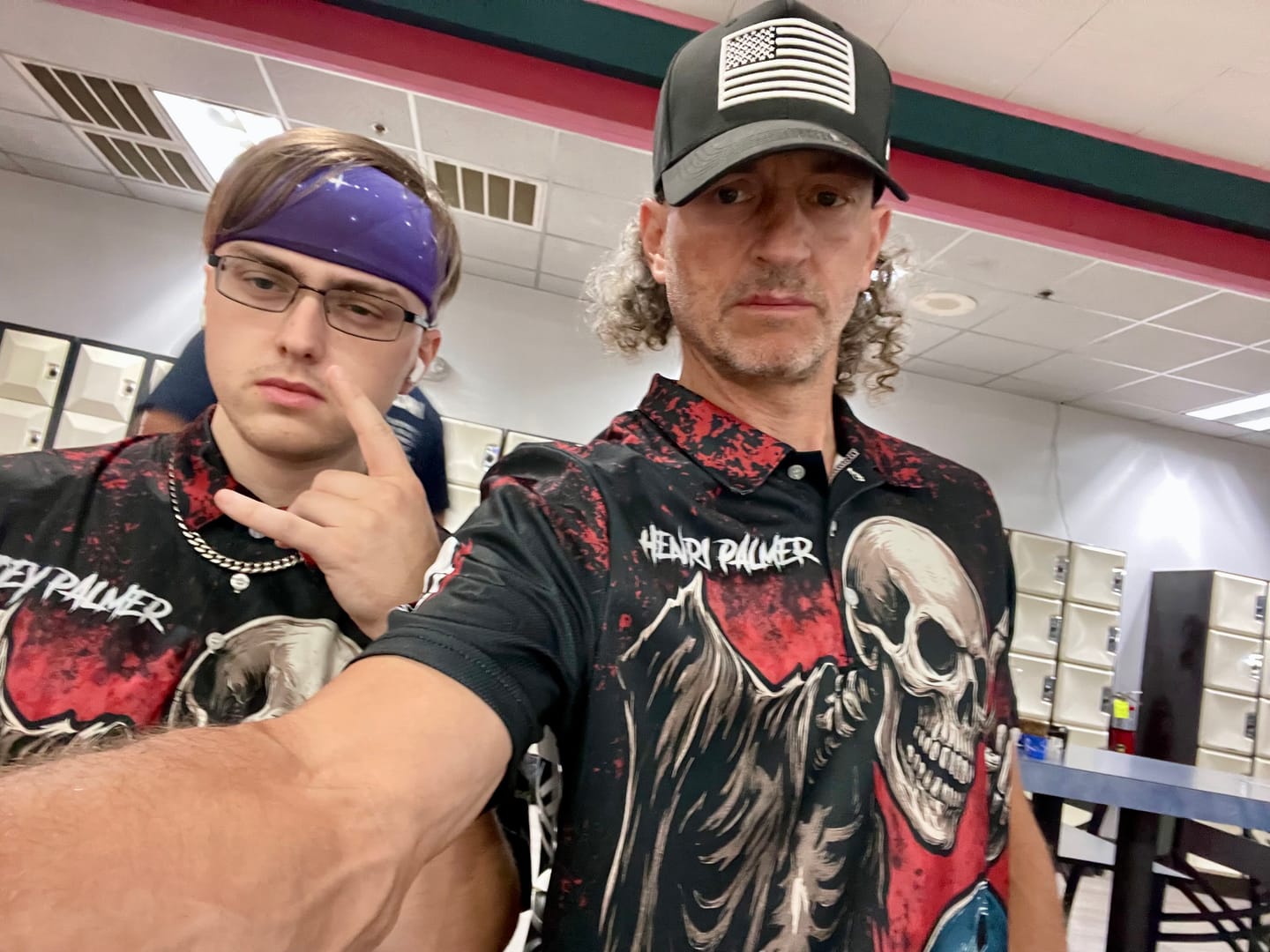 Customer photo review of (4 colors) Frenzidea Badass Grim Reaper Skeleton Bowling Customized Name, Team Name 3D Shirt