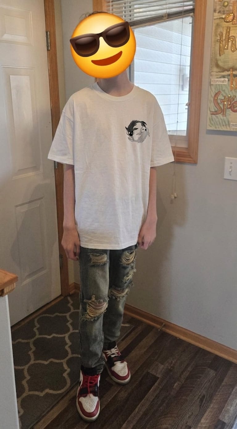 Customer photo review of Koi Harmony T-Shirt