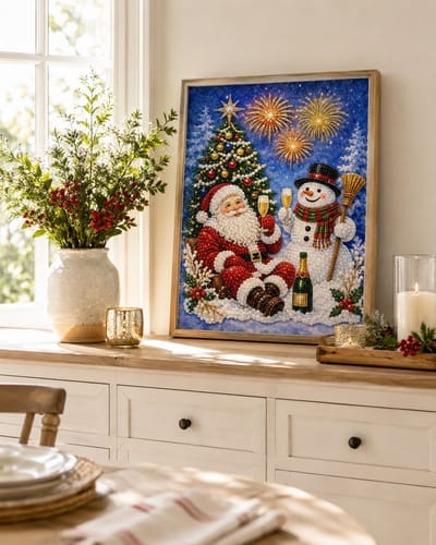 Customer photo review of Personalized 3D Pearl Art DIY Kit - For Home - Holiday Canvas