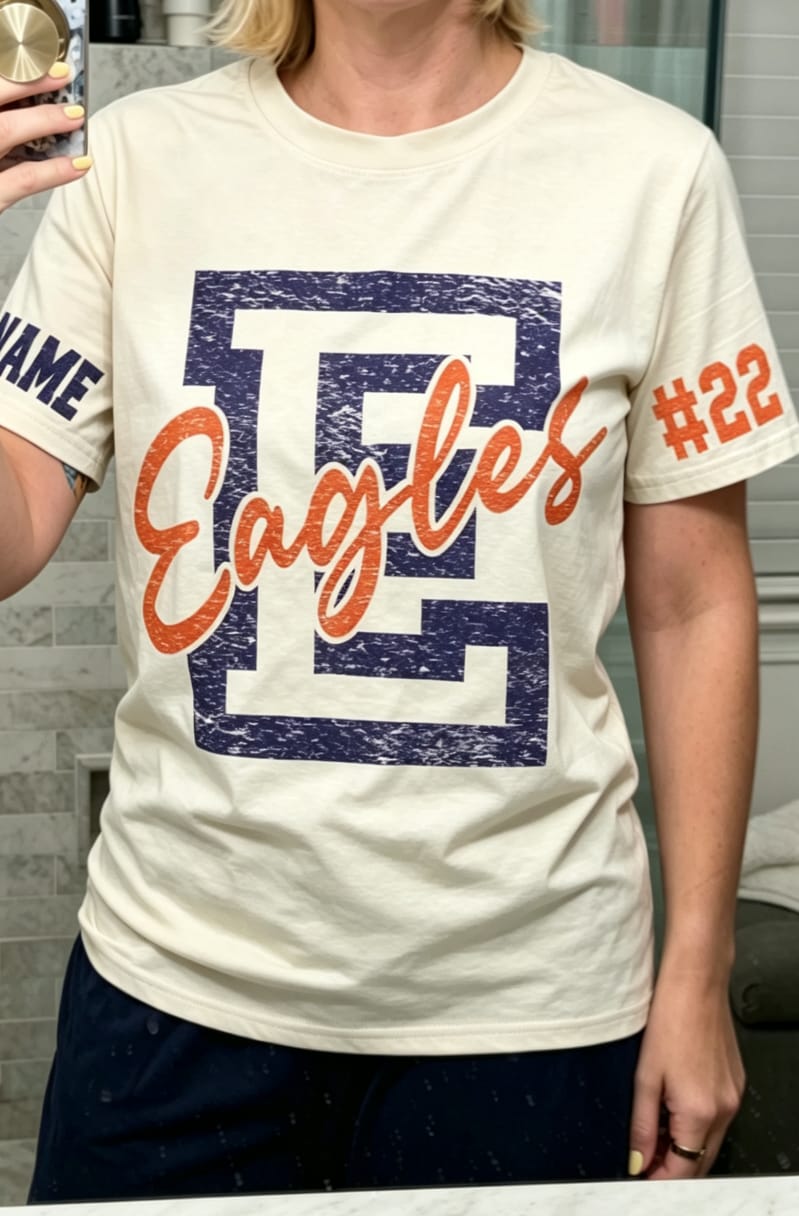 Customer photo review of Custom Spirit Shirt – Personalized Team Name & Number Tee | Game Day Wear