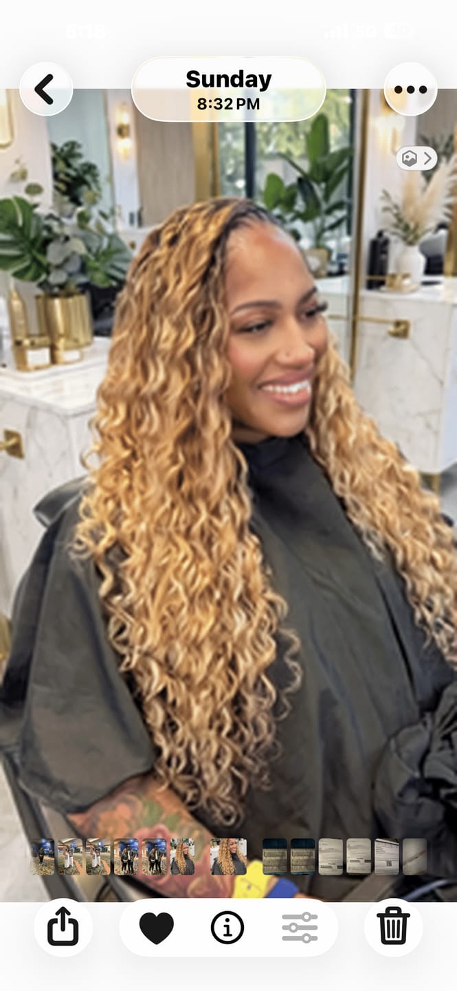 Customer photo review of #27/30/613 Mix Color Blend Loose Deep Wave Human Crochet Hair for Boho Braids