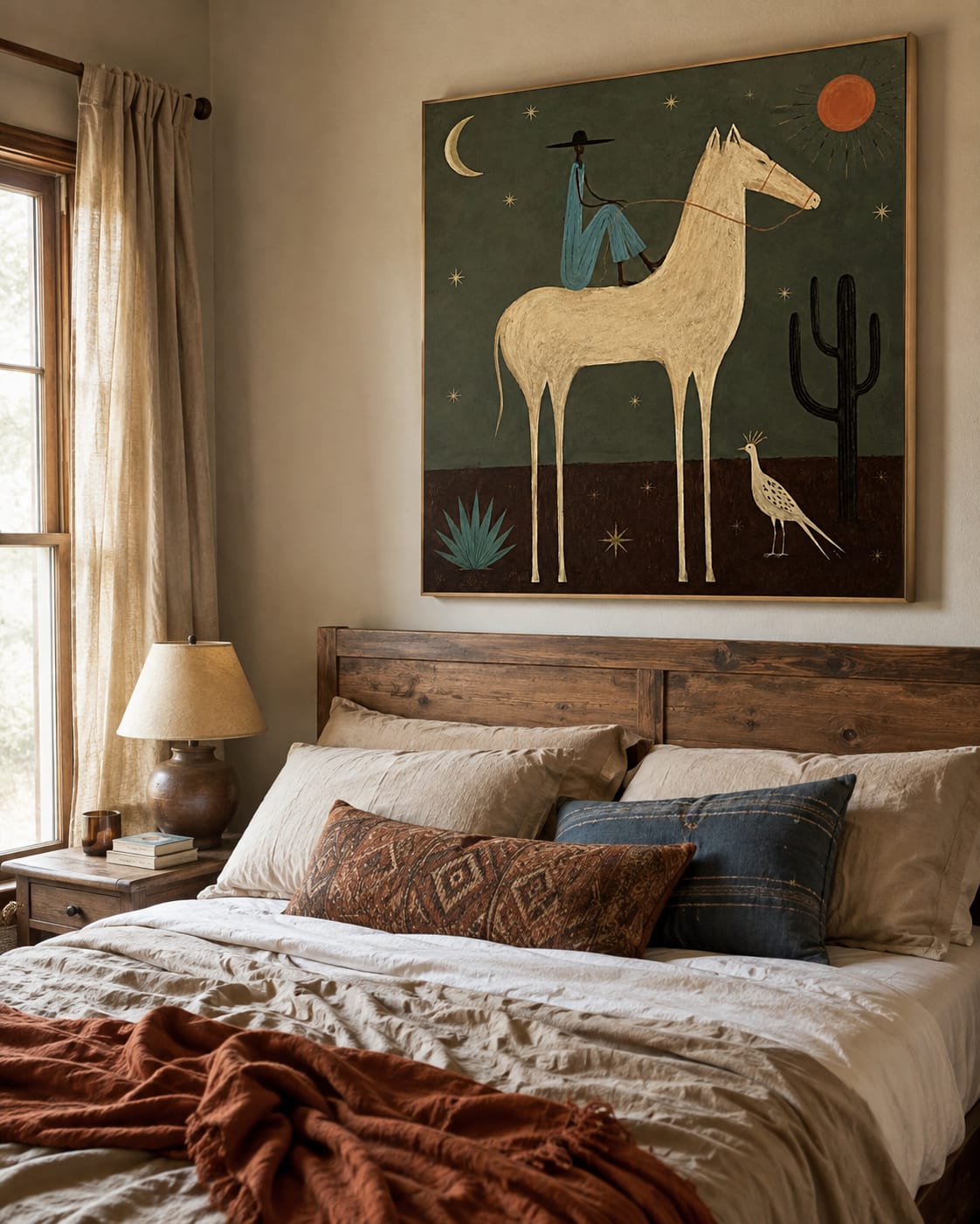Customer photo review of Desert Moon Rider-White Horse Painting