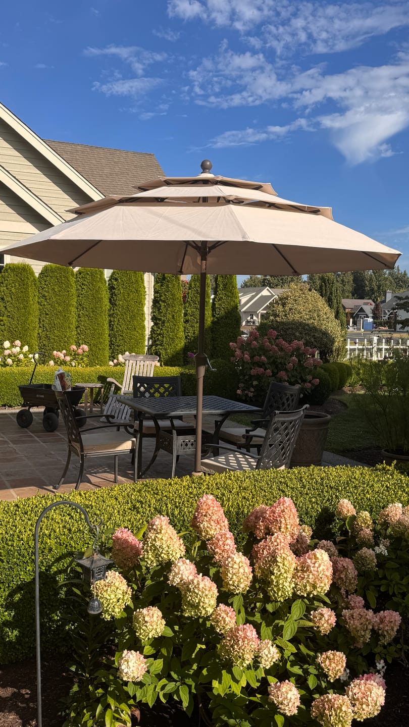 Customer photo review of ABCCANOPY 9FT 3 Tiers Patio Umbrella 8 Ribs OLEFIN 5-Year No Fading