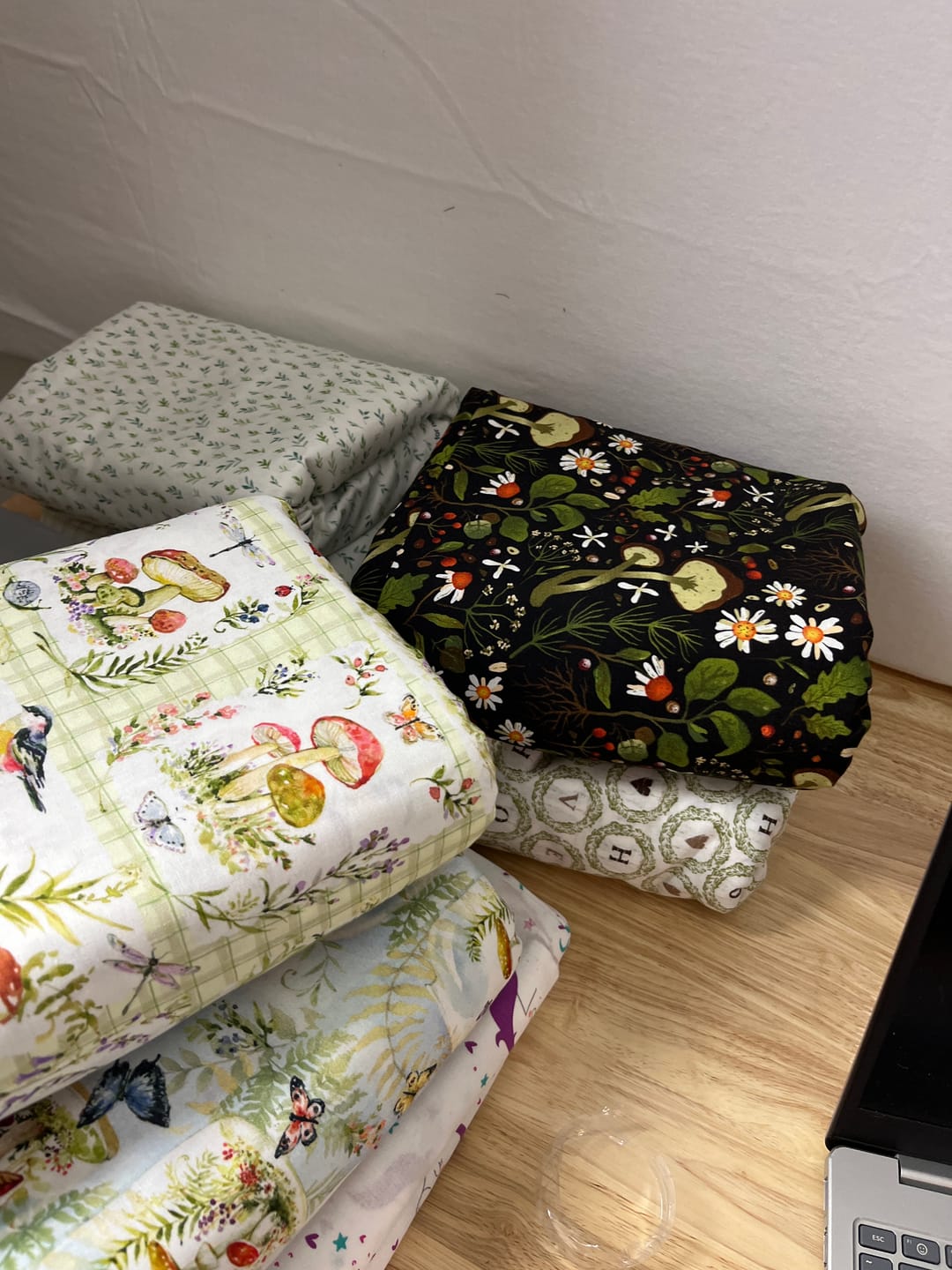Customer photo review of $35 Whole 8 Yard Bolt - Small White Swirls on Cream - Light Weight 100% Cotton - Quilters Showcase