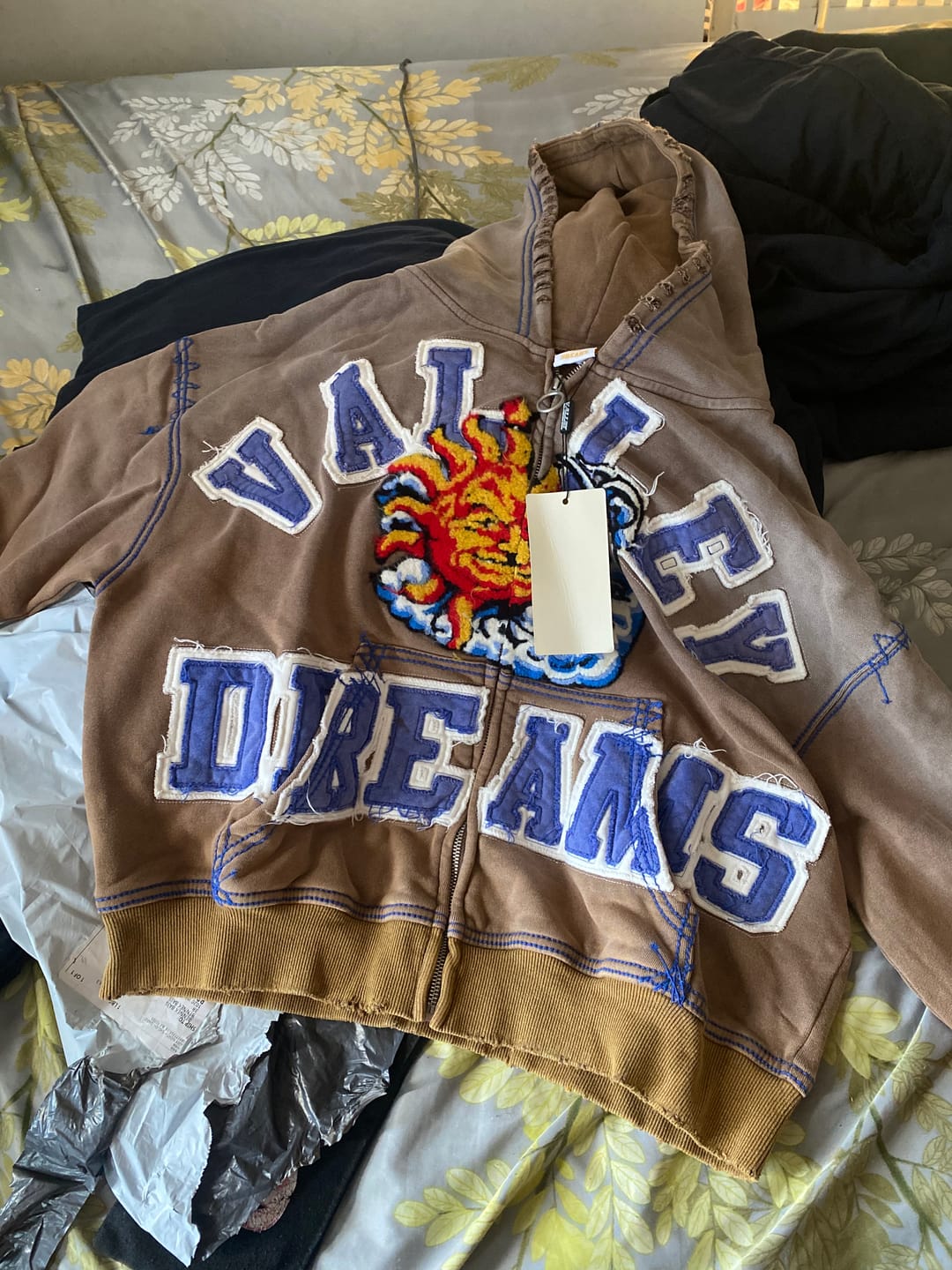 Customer photo review of Vale Forever Sunny Brown Zip Up Hoodie
