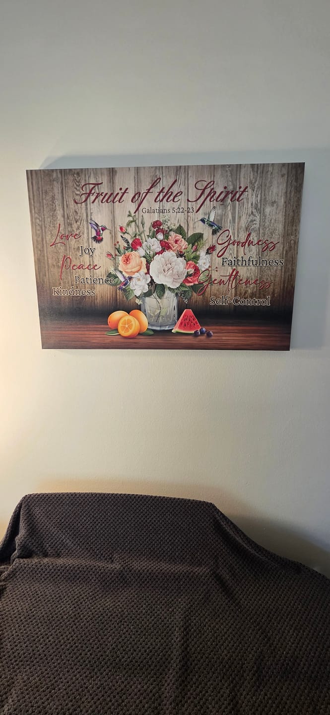 Customer photo review of Fruit of the Spirit Galatians 5:22-23 Christian Wall Art Canvas